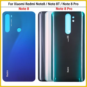 10pcs for xiaomi redmi note 8t battery back cover rear door 3d glass panel for redmi note8 note 8 pro housing case adhesive free global shipping