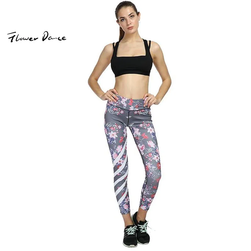 FlowerDance/штаны для занятий йогой девочек леггинсы с эффектом пуш ап Бесшовные