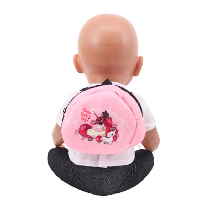 Doll Backpack Kitty Unicorn  Pony Purse Bag Fit 18 Inch American&43Cm Baby New Born Doll Reborn Logan Boy Generation Girl`s Toy images - 6