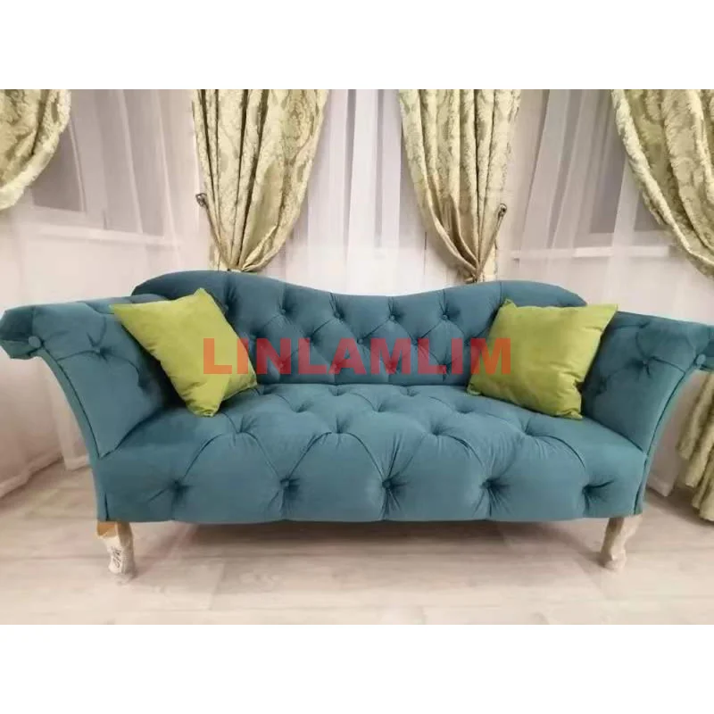 

American chesterfield sofa linen velvet cloth fabric couch living room sofas modernos para sala furniture диван with buttons