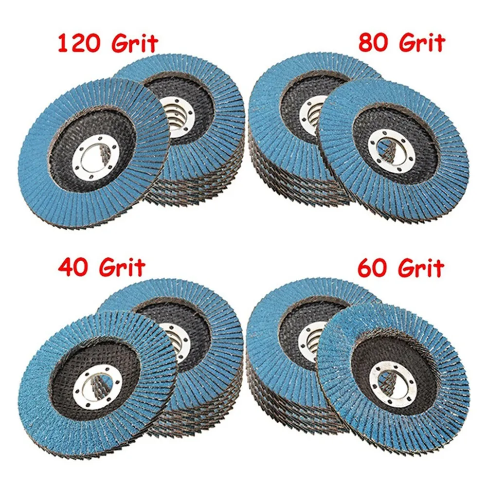 

5Pcs Grinding Wheels Flap Discs Sanding Discs 115mm 4.5 Inch 40/60/80/120 Grit Calcined Sand Flap Discs Fot Wood