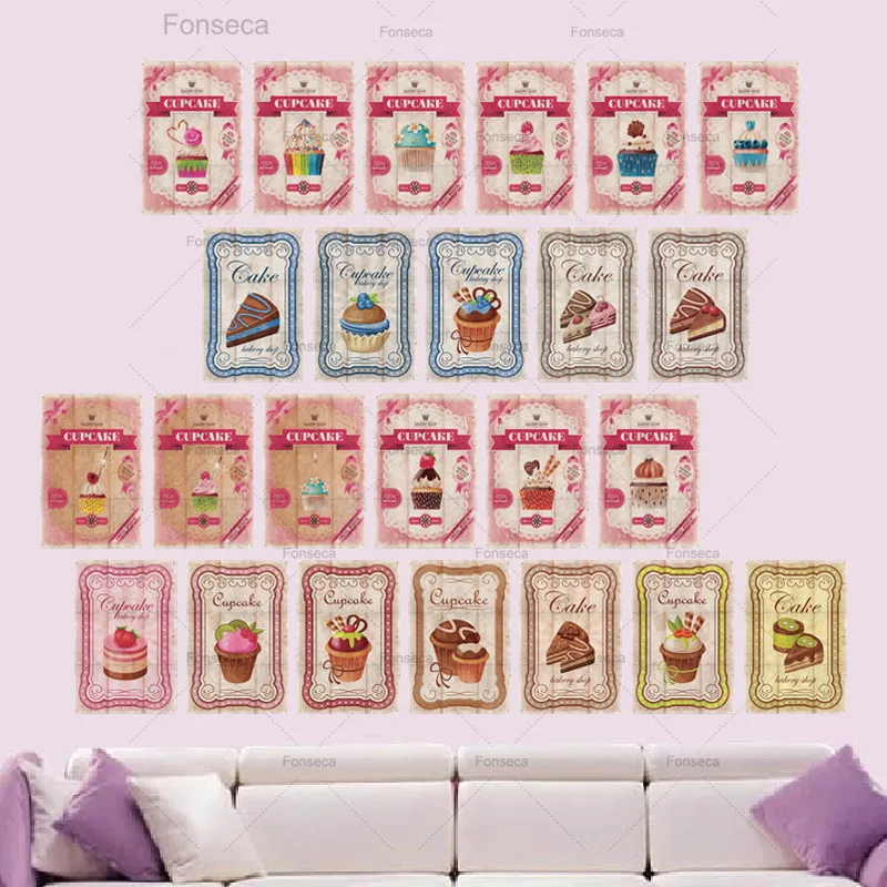 Жестяная вывеска для торта винтажный Металлический Настенный декор ретро-плакат