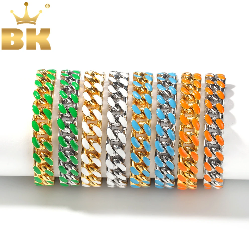 Браслет BLING KING из нержавеющей стали 316L для мужчин и женщин цветной ювелирный