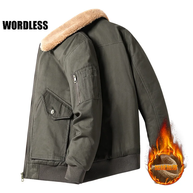 Мужская зимняя куртка новинка 2021 толстая Флисовая теплая с меховым воротником и