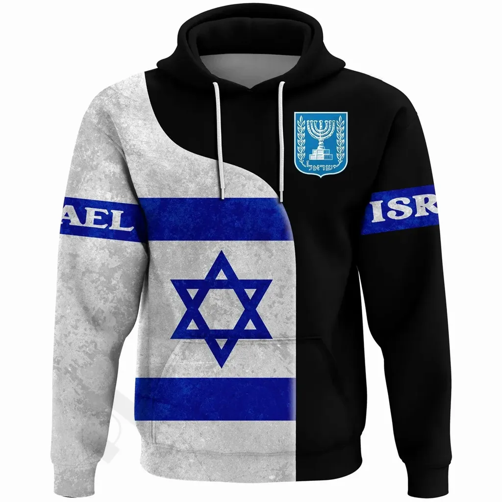 

Новинка, спортивный уникальный 3d-принт флага страны Израиля для мужчин и женщин, уютная Повседневная Уличная одежда, толстовка с капюшоном/...
