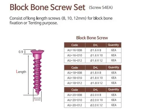 Denal Implant Инструмент Блок кости винт набор(54EA) TMS-03