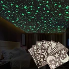 Светящиеся 3D звезды в горошек, наклейка на стену для детской комнаты, спальни, украшение для дома, флуоресцентная наклейка сделай сам s