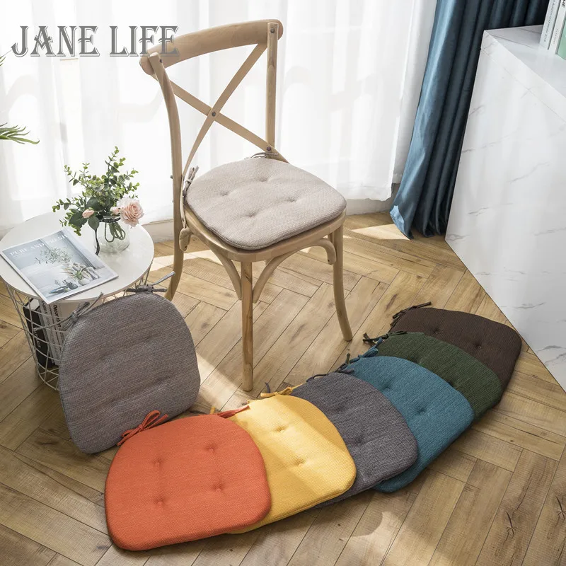 

Fashion Anti-slip Linen Chair Cushion Household Sponge MultiColor Dining Room Chair Cushions for Pallets Outdoor Garden Cushions