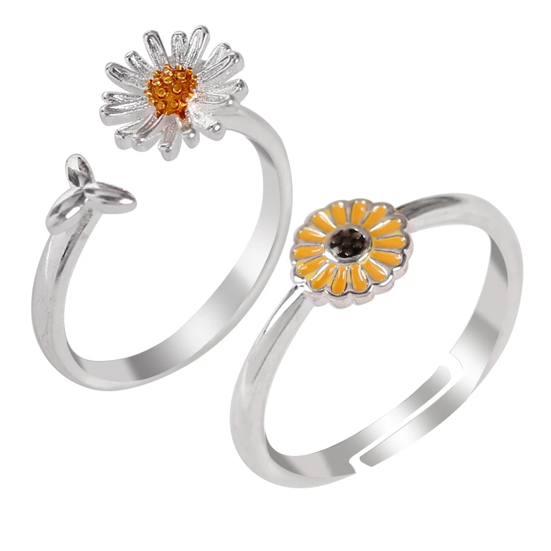 

Fashion South Korea Style Daisy Ring Celebrity Same Index Finger Ring Anillos Student Gift Open End Women Ring Jewelry Wholesale