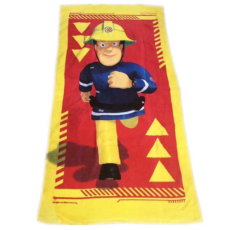 

140*70cm Fireman sam cosplay Action Figure plush bath towel