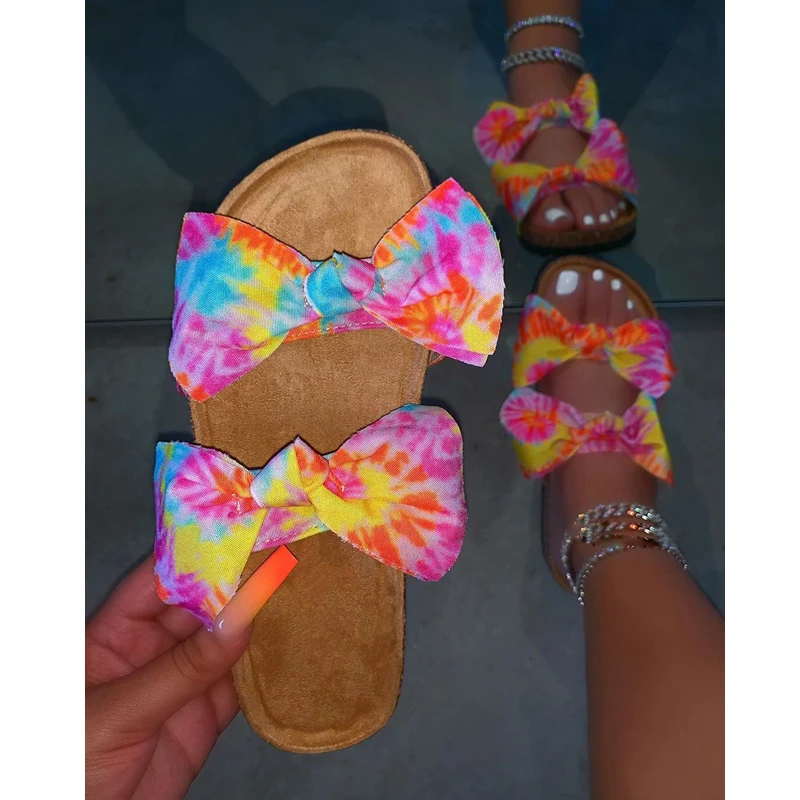 

Сандалии женские с бантом-бабочкой, уличные тапочки на толстой подошве, удобные Босоножки с открытым носком для отдыха, модная летняя обувь