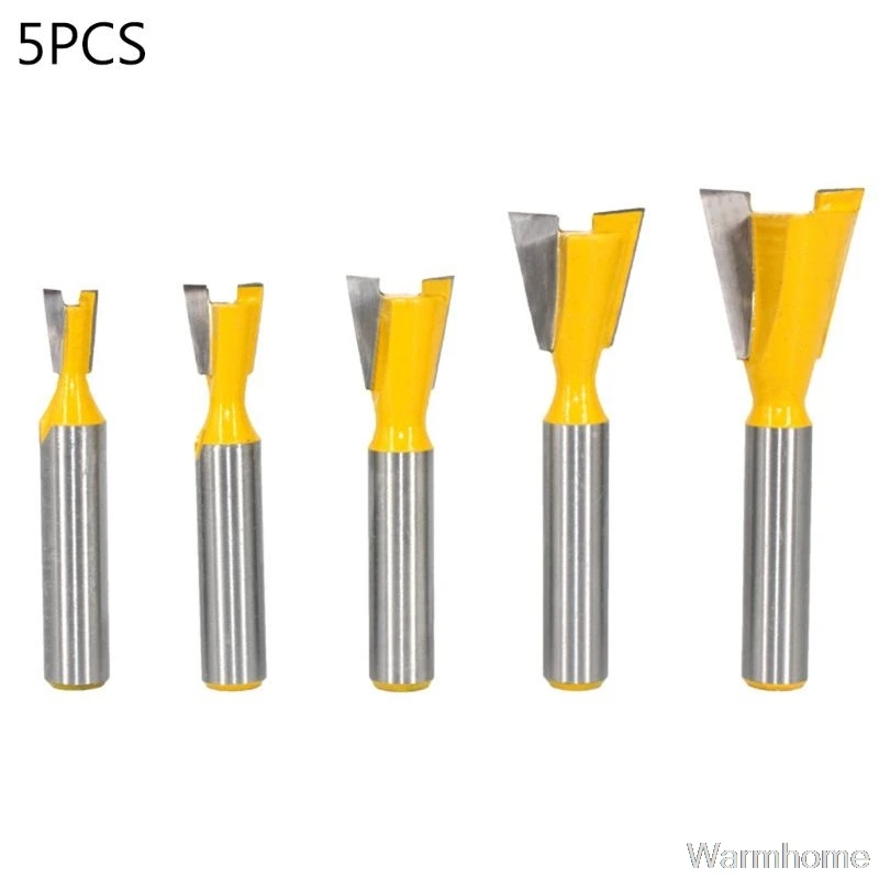 

5pcs 8mm Shank Dovetail Joint Router Bits 1/4'' 3/8'' 1/2'' 3/4'' 5/8'' Woodworking Engraving Bit Milling Cutter Au10 20