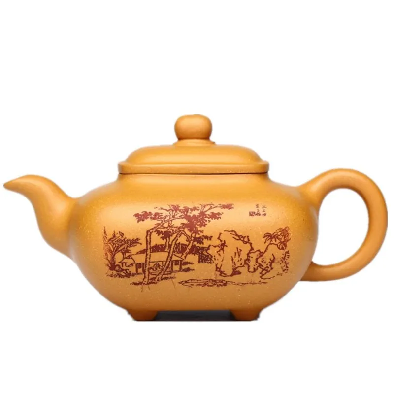 

Yixing Zisha teapot is a handmade teapot with round furnace and clay section