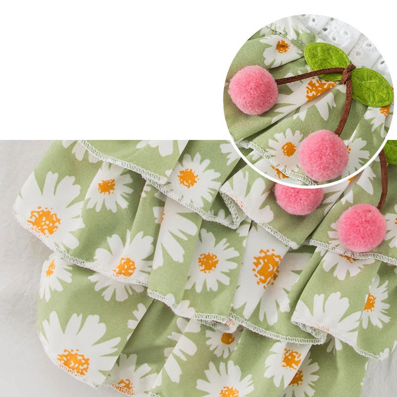 

Daisy Pattern Camisole Dress Pet Cat Clothes Breathable And Cool In Summer Clothes For Cat Pet Accessories Kitten Supplies