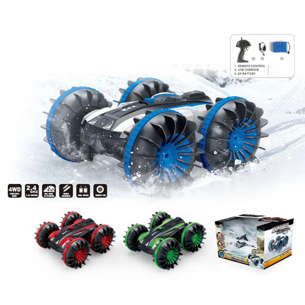 Автомобиль амфибия детский с дистанционным управлением вращающийся на 360