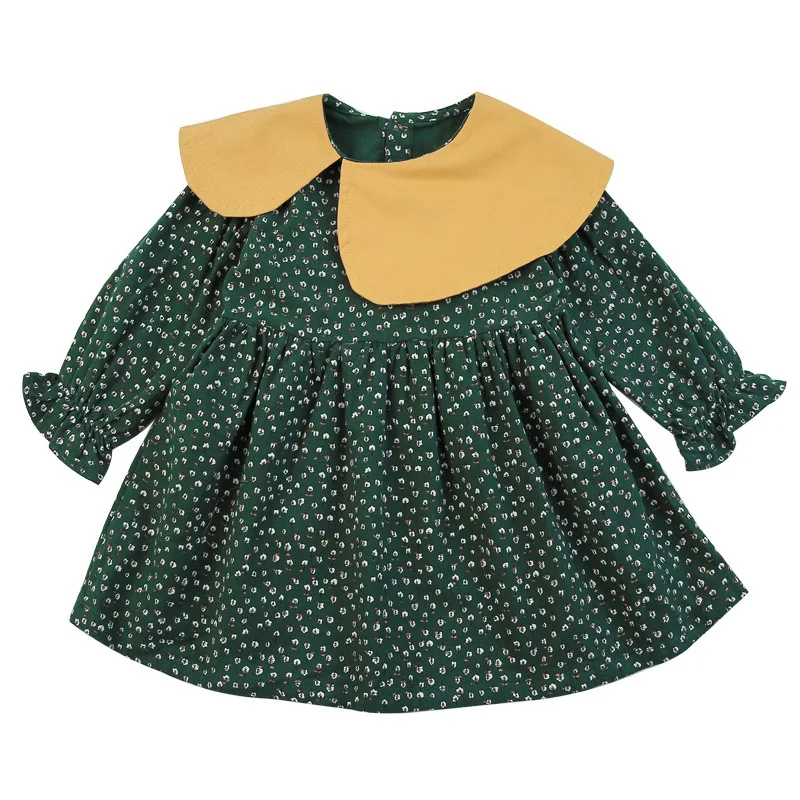 Elegant Kids Print Girls New Spring Dresses Children Kids Floral Long Sleeve Clothing Girls Princess Tulle Dress 2-6 Years Old