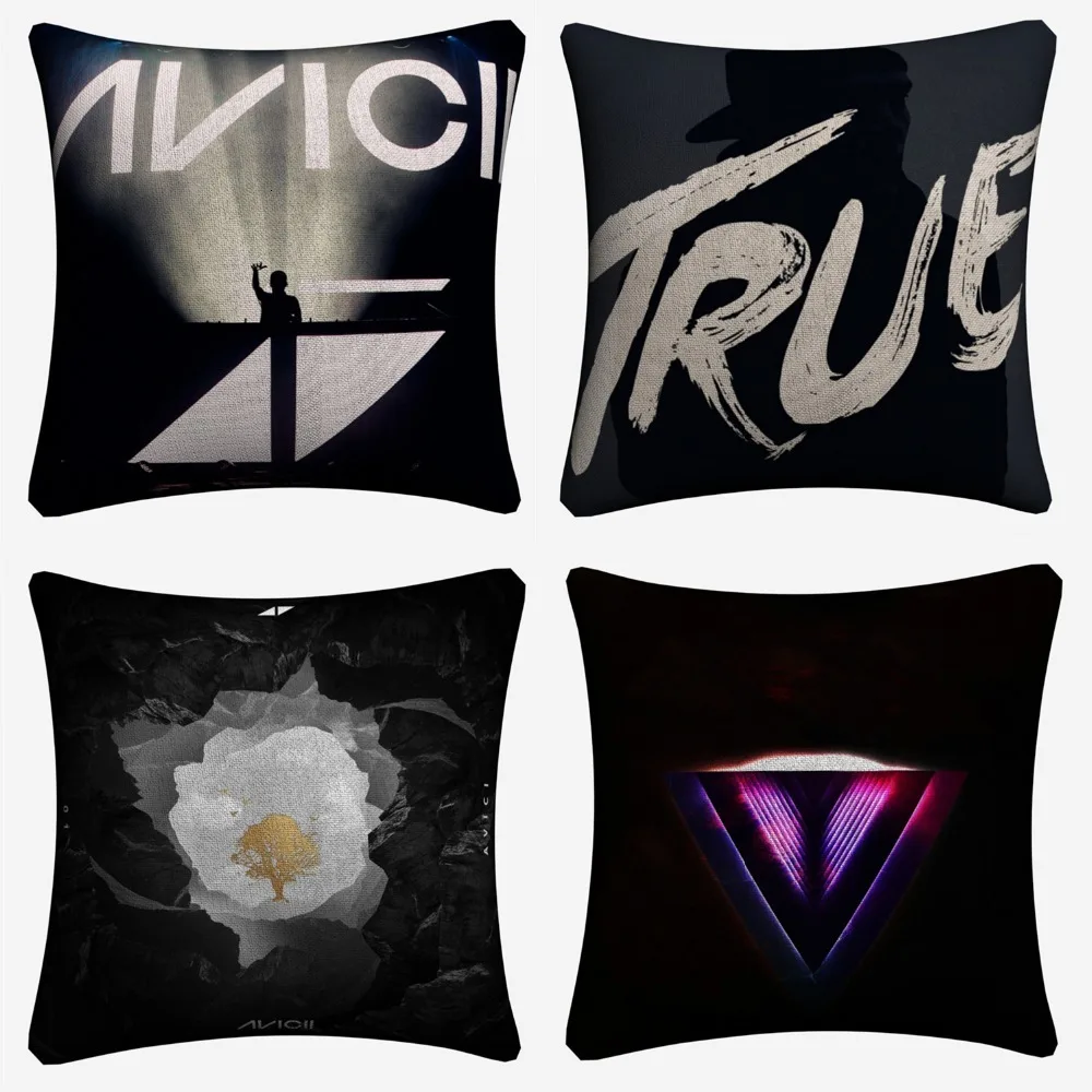 Avicii диджейские музыкальные символы хлопковые льняные наволочки 45x45 см винтажные