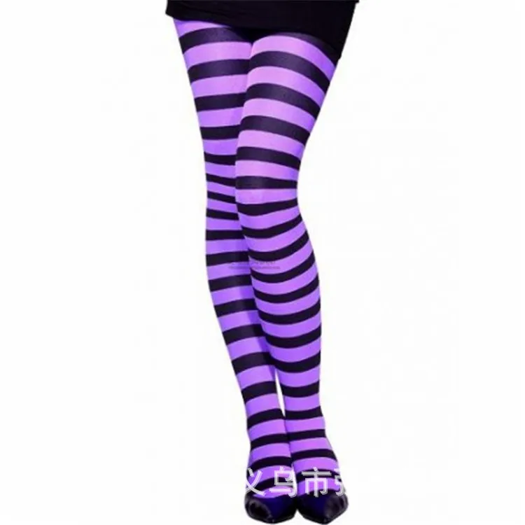 Womens Halloween Stockings Party Cosplay Striped Elastic Pantyhose Autumn Winter Xmas Club Clown Multicolor | Женская одежда