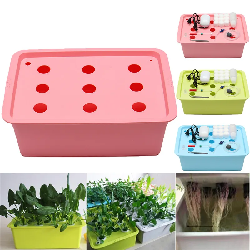 

Комплект гидропонной системы 110 В, 9 отверстий, комнатный ящик для выращивания растений