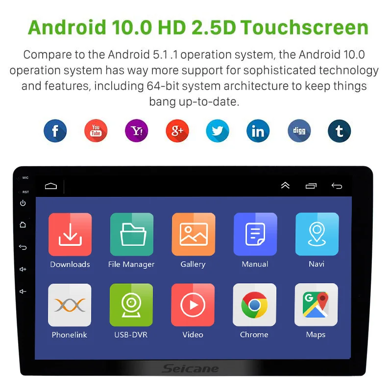 $57.13 7 inch/9 inch/10 inch Universal Android 10.0 GPS Navi Car Stereo Multimedia Player For Honda VW Hyundai Kia Suzuki Toyota Nissan