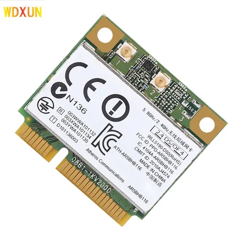 AR9382 AR5BHB116 Half Mini PCI Express Беспроводная карта WLAN WIFI 2,4G PCI-E Сетевая карта Wi-Fi для Win 7/8/8.1/10/Linux