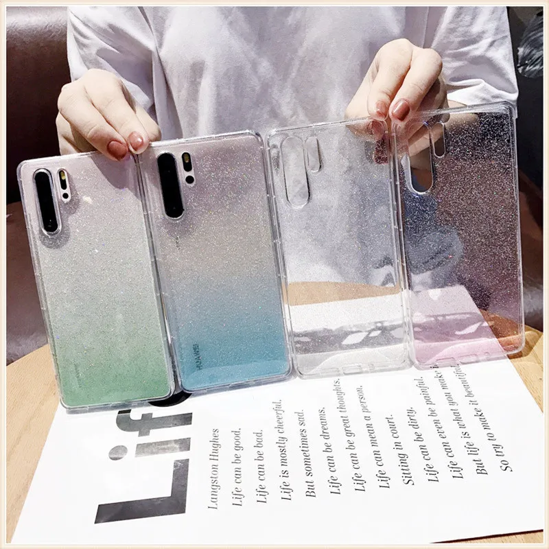 Блестящий Мягкий чехол со звездой для телефона Huawei P30 Pro P20 Lite P40 Nova 3i Honor 9X Golbal 8A 8S Mate