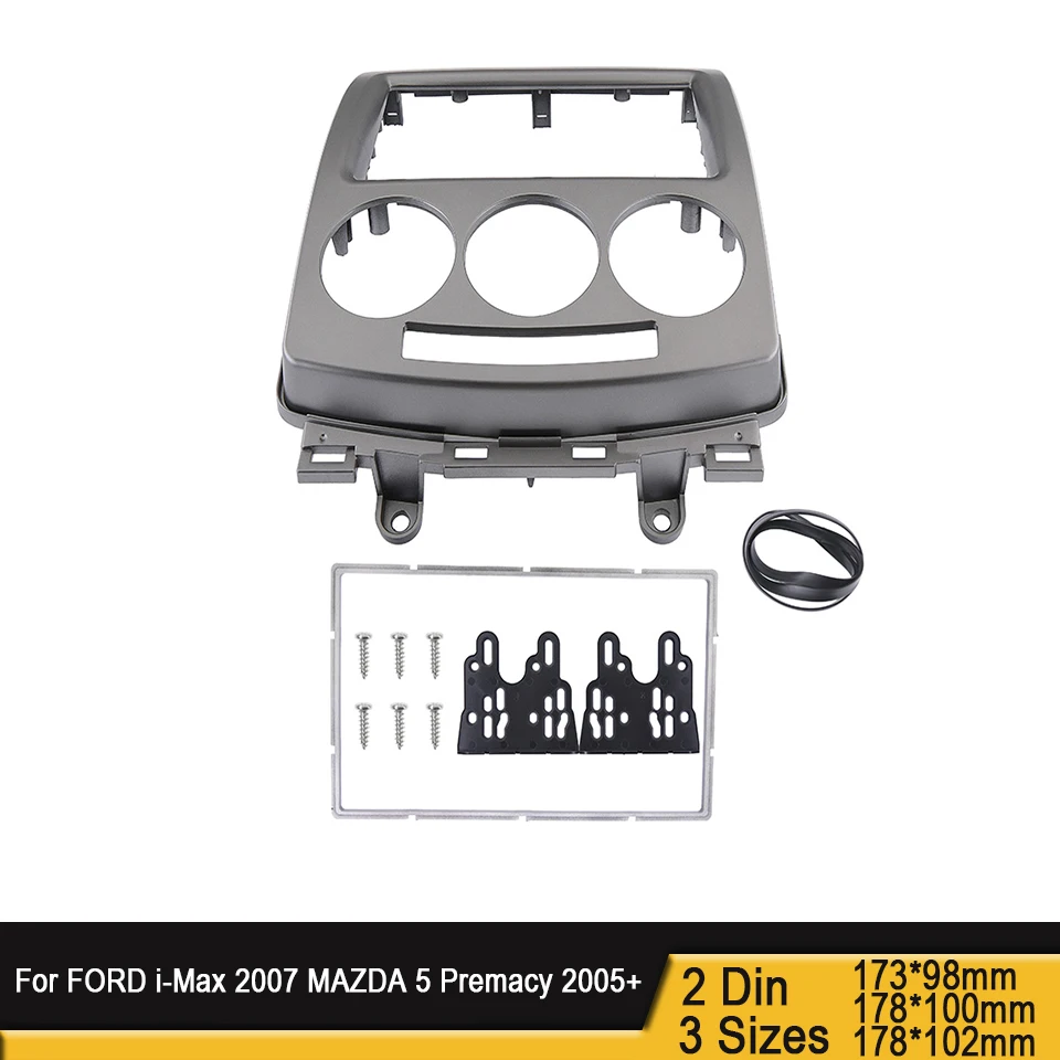 

Рамка для автомобильного DVD-плеера 2Din, стерео панель, крепление радио Fsacia для FORD i-Max 2007 + для MAZDA 5 Premacy 2005 + рамка для установки приборной панели