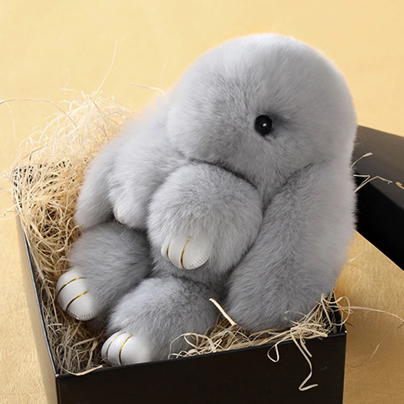 

HOT Kawaii Cute Real Life Rabbit Animal Fur Doll Plush Toy Kids Birthday Gift Doll Keychain Decorations Stuffed Toys MR141