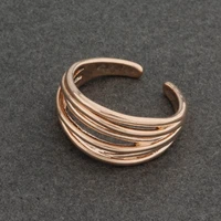 new trend rings simple geometry fashion multi layer ring for female 585 rose gold color open adjustable finger ring
