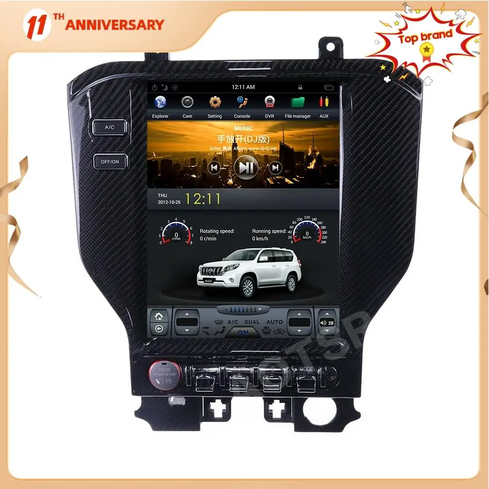 

Мультимедийный плеер Android из углеродного волокна, новинка 9,0, 4 + 64 ГБ, автомобильное радио, Автомобильная GPS-навигация для Ford Mustang 2015 - 2019 CARPLAY DSP