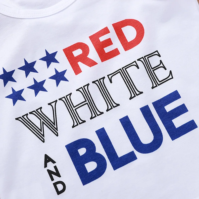 Комплекты с шортами для маленьких мальчиков и девочек наряд 4 июля красный белый