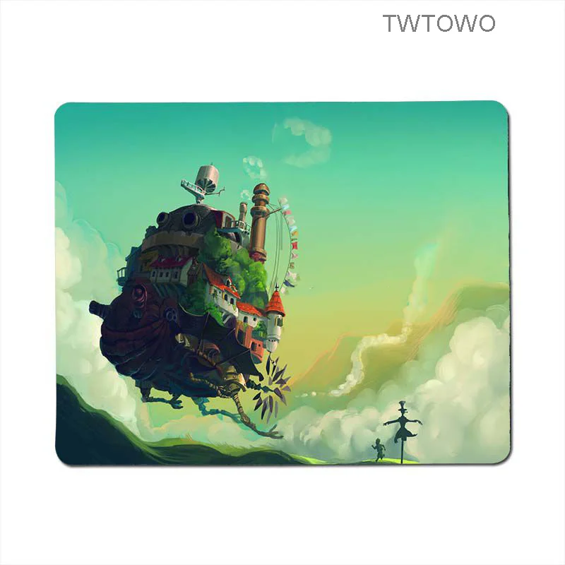 

Funny Howl is Moving Castle Gamer Speed Mice Retail Small Rubber Mousepad Size for 25X29cm 18x22cm Gaming Mousepads