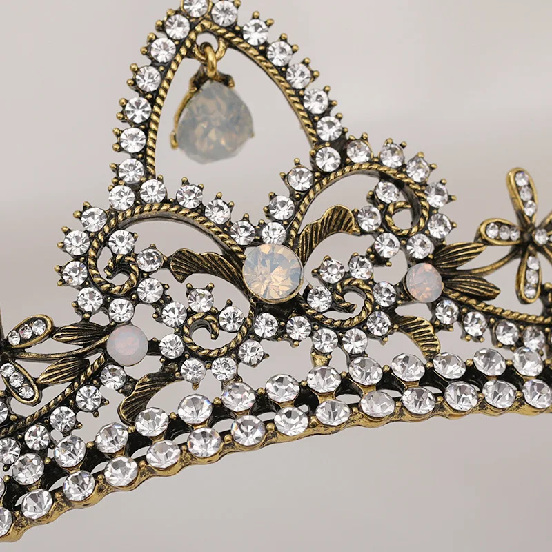 Женская винтажная корона в стиле барокко большая европейская Опаловая с