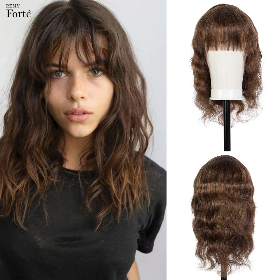 

Remy Human Hair Wigs With Bangs Glueless Full Machine Made Wig Brazilian Body Wave Wigs Natural Human Hair Wigs For Black Women