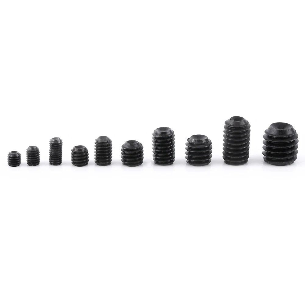 

200pcs Hex Black Socket Head Grub Hex Set Screw Cup Point Assortment Kit With Grub Screw Box Kit