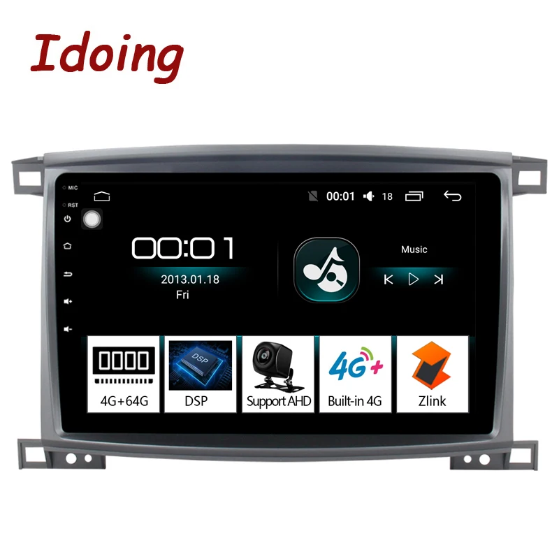 Idoing 10.2"4G+64G 8 Core Car Radio Android Player For Toyota Land Cruiser 100 LC100 Lexus LX470 2005-2007 GPS Navigation