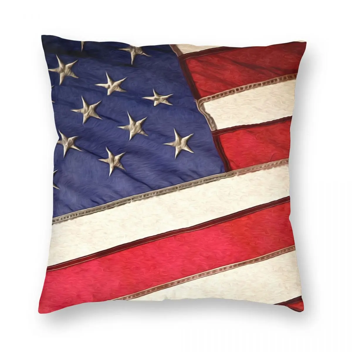 Патриотический квадратный чехол с американским флагом и подушкой из полиэстера