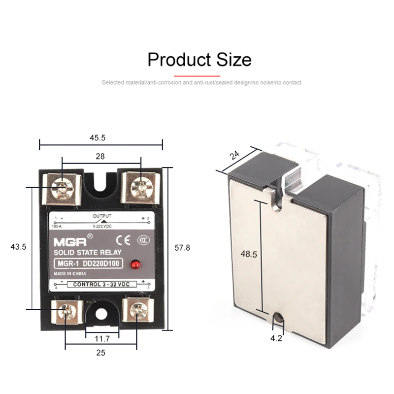 SSR MGR DC Control AC Single phase Solid State Relay 10A-150A With Cover 3-32VDC Input 24-480VAC Output | Обустройство дома
