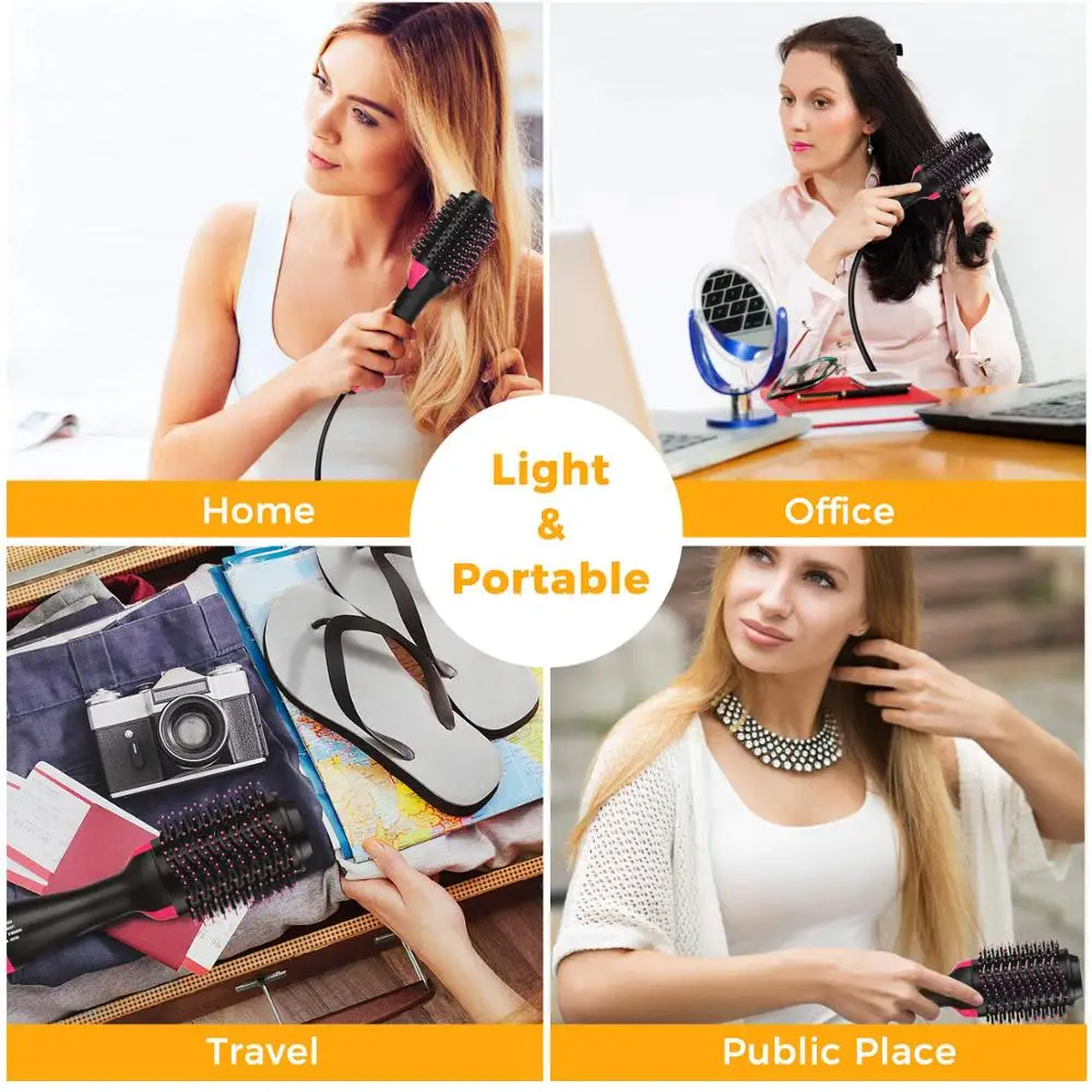 

3 in 1 Hair Dryer Brush One Step Hot Air Brush Volumizer Blow Straightener Curler Blow Dryer Brush Hair Styler Comb
