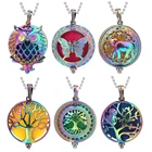 Ювелирные изделия для ароматерапии, ожерелье с диффузором эфирного масла, Красочные Подвески, медальон, Бабочка, аромадиффузор, ожерелье для духов + 10 подушечек