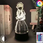 3D лампа в стиле аниме не могу общаться, украшение для детской спальни, ночсветильник с питанием от USB и сенсорным датчиком, меняющий цвет ночсветильник, подарок