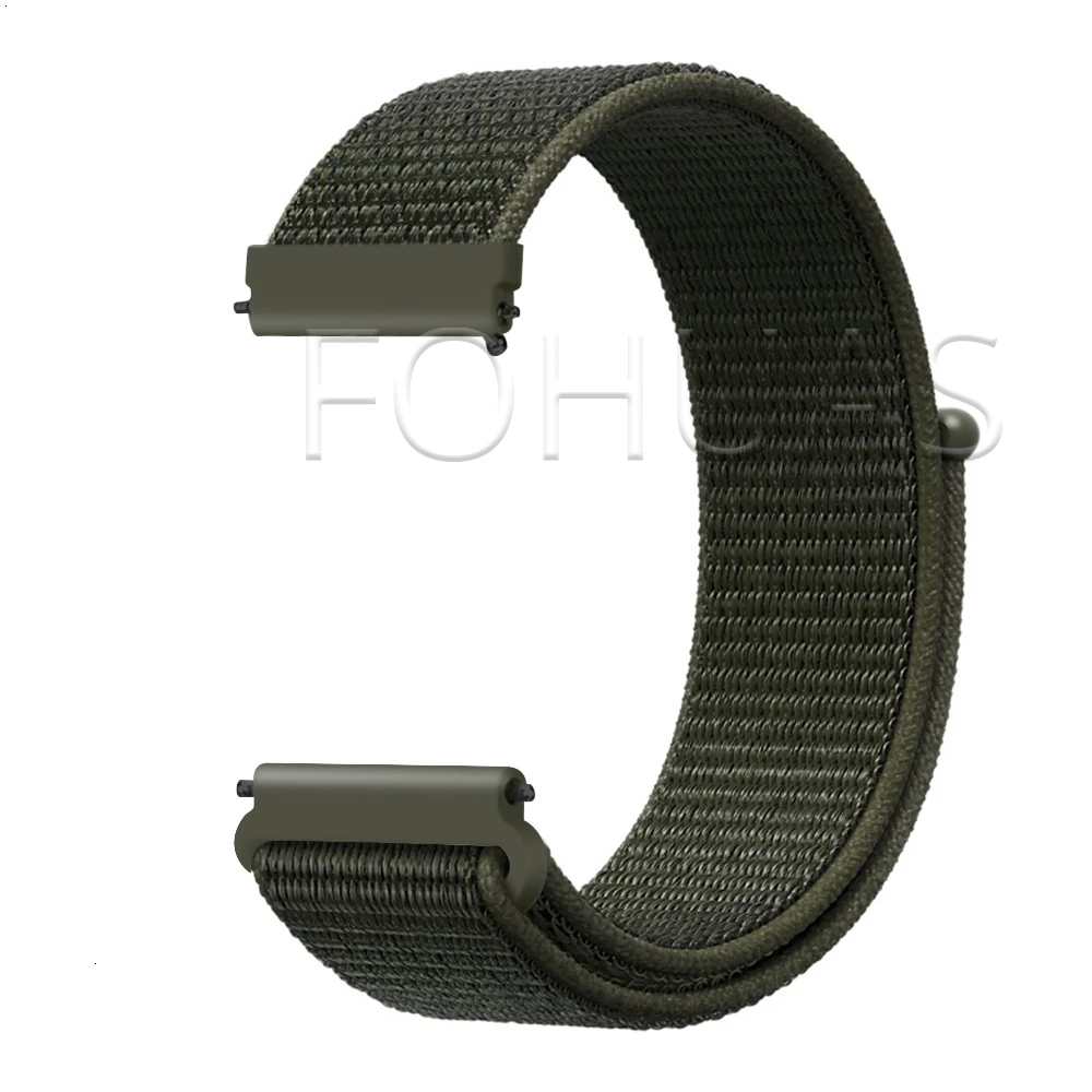 Cargo Khaki Нейлоновый ремешок 20 мм 22 мм для Xiaomi Amazfit Gtr 47 мм samsung Galaxy Watch 42 мм 46 мм Active gear S3 классический ремешок HUAWEI WATCH 2 Pro - Цвет ремешка: Cargo Khaki