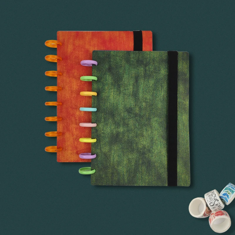 Mushroom Hole A5 Notepad Loose-leaf Notebook Cover Binding Discs Elastic Strap It Can Be Disassembled At Will Supplies | Канцтовары для