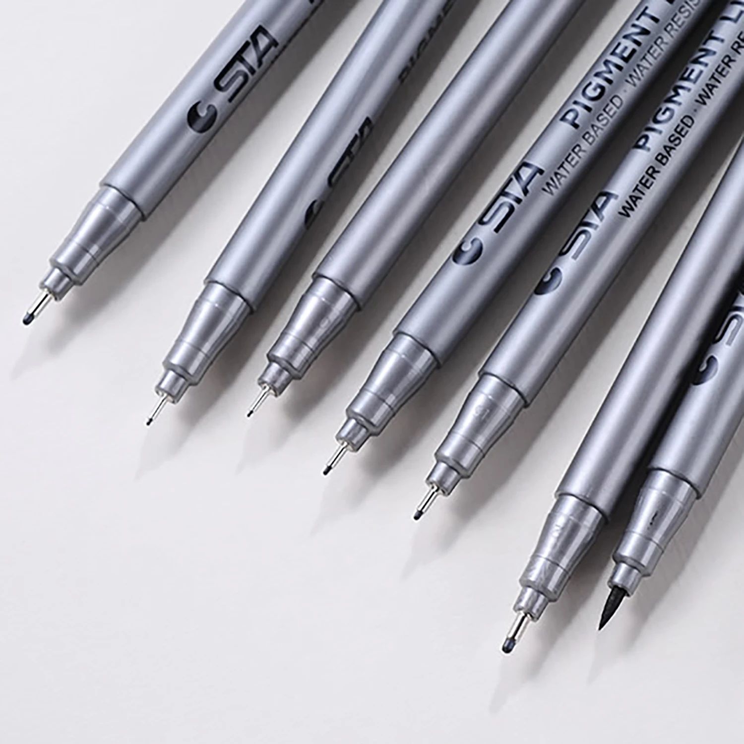 

1pcs Water Based Brush Markers Different Size Pigment Liner Triangular Fineliner Pens for Art Supplies Stationery