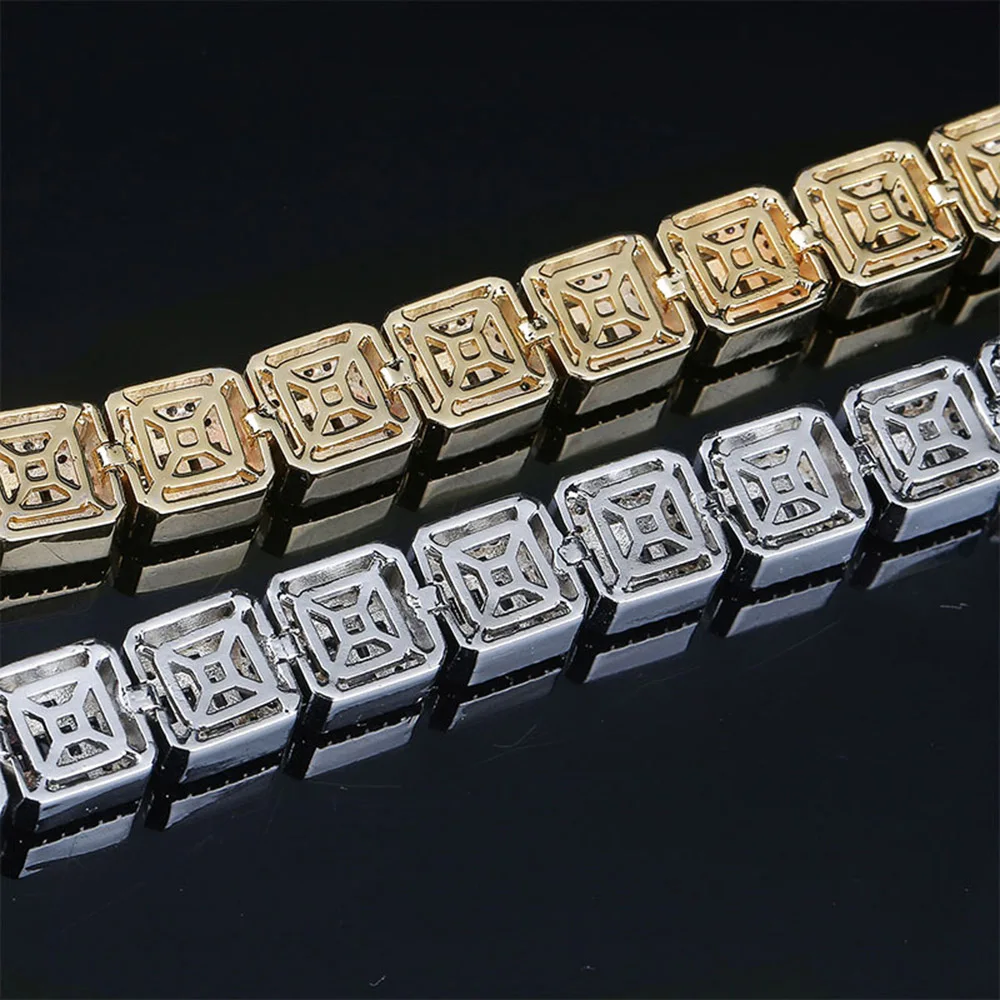 Высокое качество Серебро Золото Цвет Iced Out квадратный AAA кубический цирконовая цепочка роскошные ожерелья хип хоп панковские шармы для мужчин Ювелирные изделия Подарки