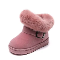 girls boots plush childrens snow boots lovely sweet warm suede fabric with soft fur baby boots