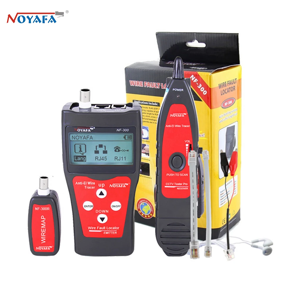 

NOYAFA NF-300 LAN Cable Tester RJ45 Measure Cable Length Network Monitoring Tracker Wire Locate Anti-Interference Tone Tracer