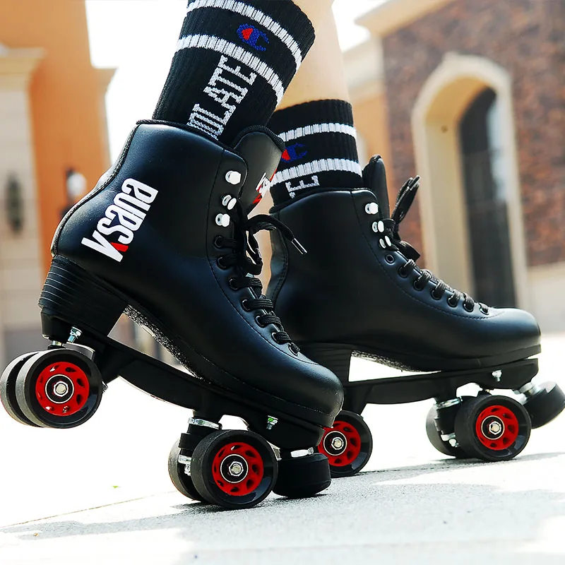 

Double Row Roller Skates Men Women Beginner Outdoor Roller Skates Leather Colorful Zapatillas Skate Sports Accessories