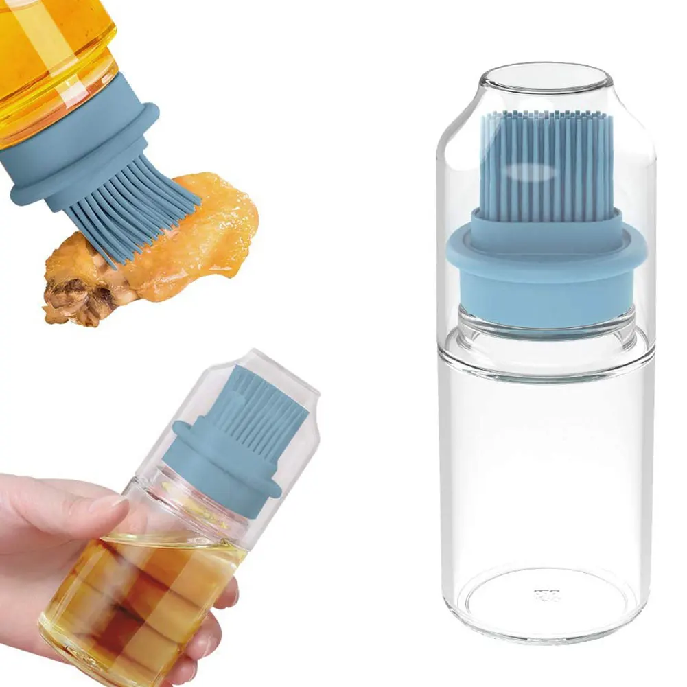 

Portable Silicone Oil Bottle With Brush Grill Oil Brushes Liquid Oil Pastry Kitchen Baking BBQ Tool Kitchen Tools For BBQ
