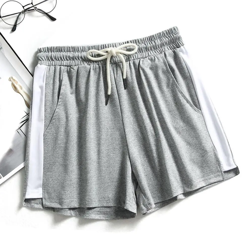 

Drawstring Solid Color Shorts for Women Home Clothes Summer Casual Beach Shorts Elastic Waist Pocketed Loose Shorts #20